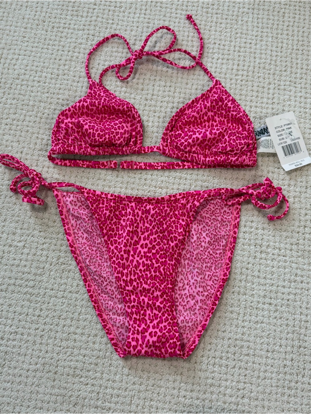 Sunrays Pink Leopard Tie-Side Bikini